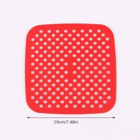 1pc 7.5in/8in/9in Air Fryer Liner Silicone Air Fryer Mat (Color: Red)