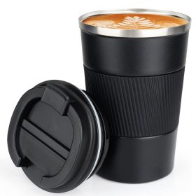 1pc; Stainless Steel Vacuum Insulated Tumbler; Coffee Travel Mug Spill Proof With Lid; Thermos Cup For Keep Hot/Ice Coffee; Tea And Beer (Color: Black)